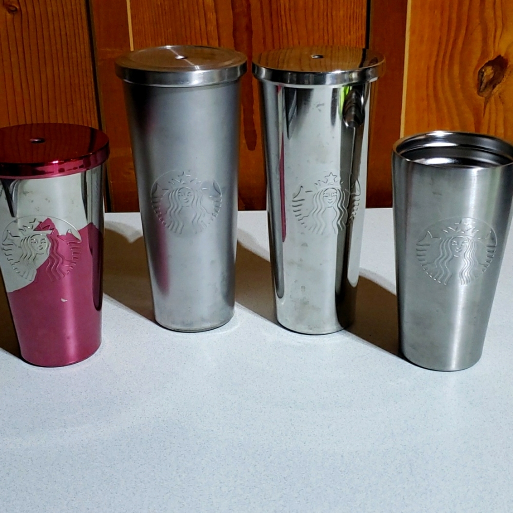 Lot of 4 Starbucks 🌟 stainless steel tumblers